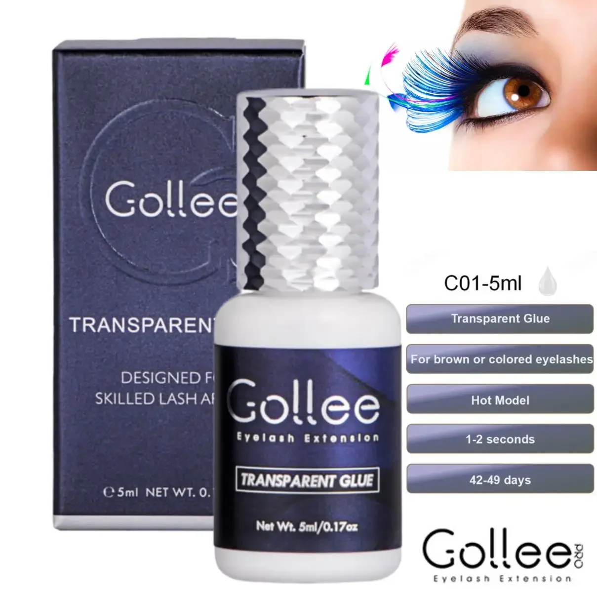 Eyelash Extension Gel Remover - Lem Perekat Bulu Mata Gollee Clear,