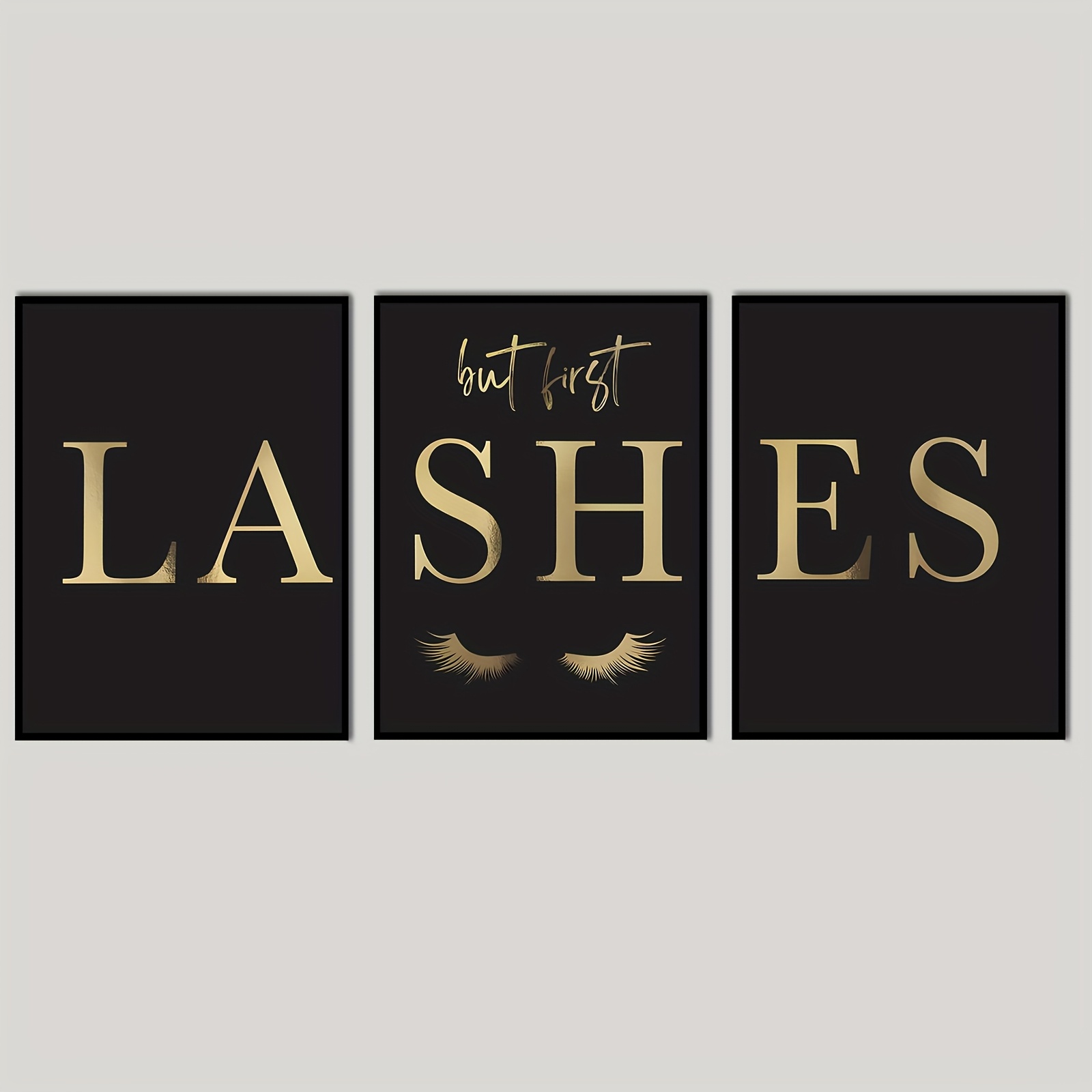 Eyelash Extensions - (Noframe 3PCS)-3 buah Poster Kanvas Seni