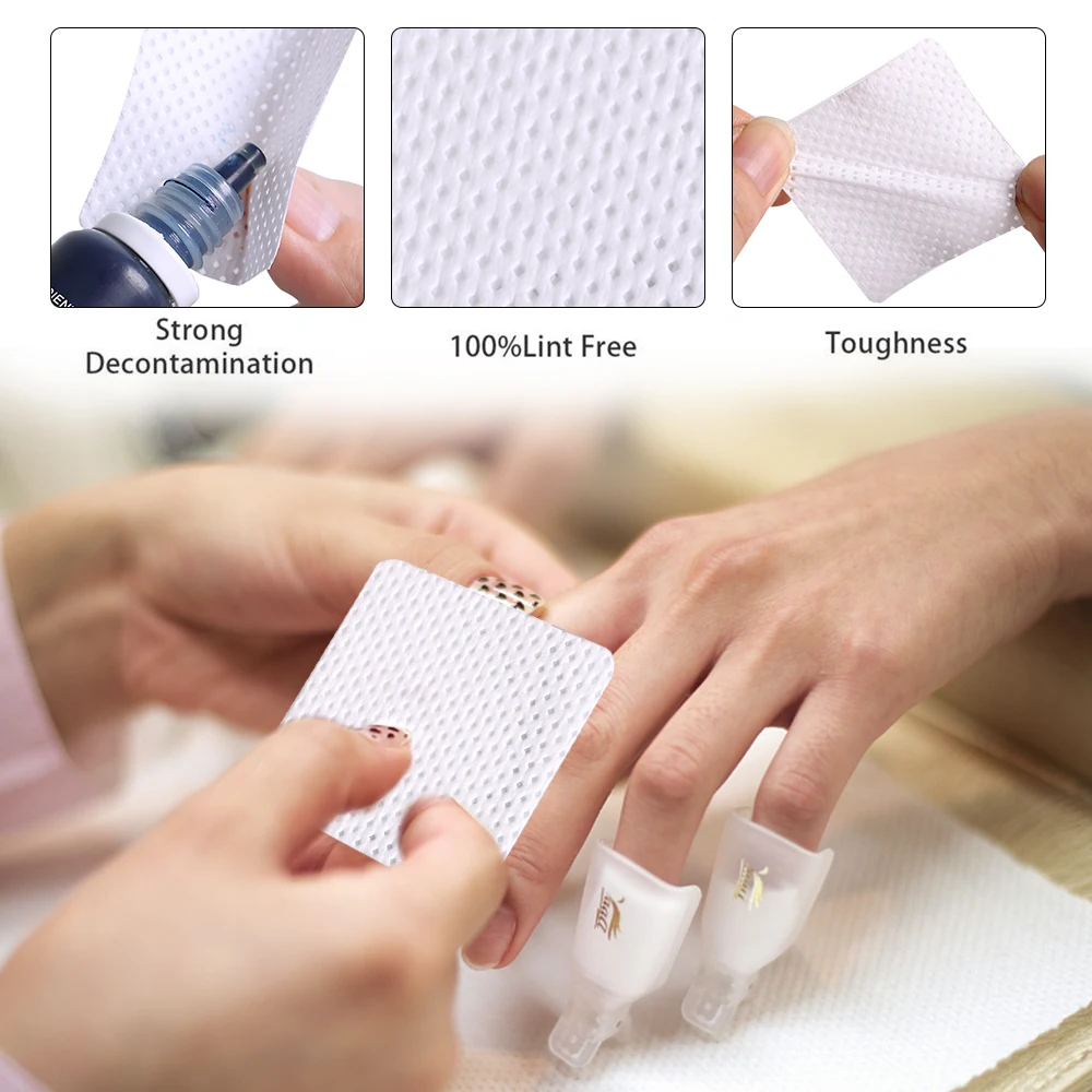 Eyelash Extension Gel Remover - 200Pcs Tisu Pembersih Kuku Bebas Serat