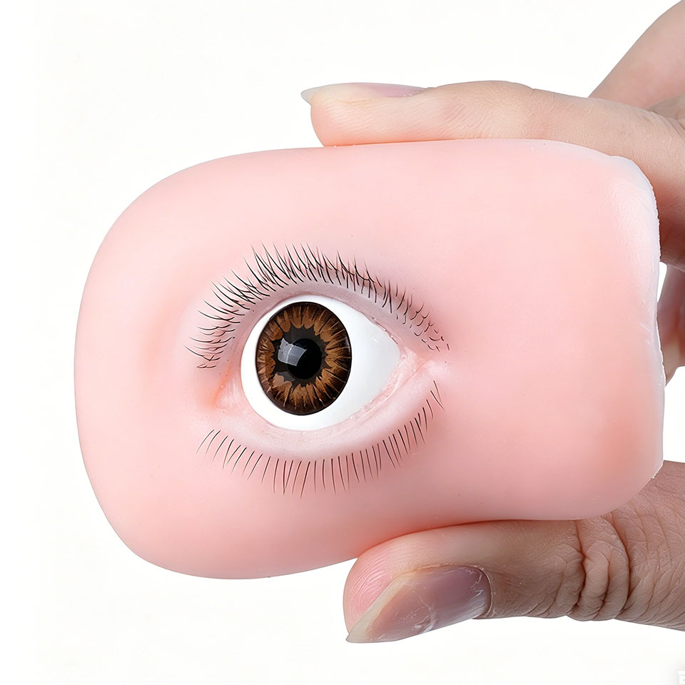 Kepala Manekin Latihan Akademi - Eyelash Extension Open Eye ulasan dan harga