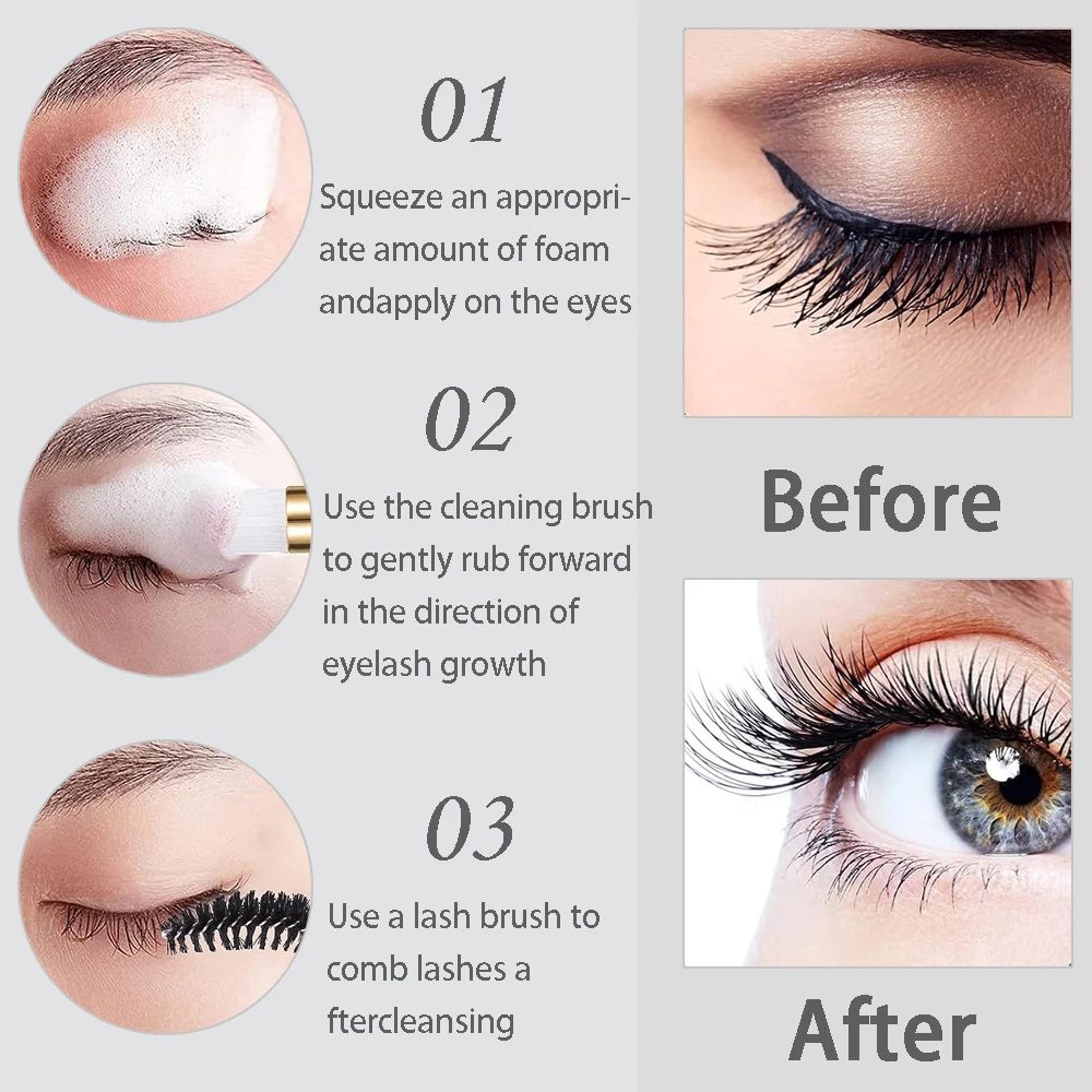 Botol sikat botol busa 60ML, a - Eyelash Extension Foam Cleanser ulasan dan harga