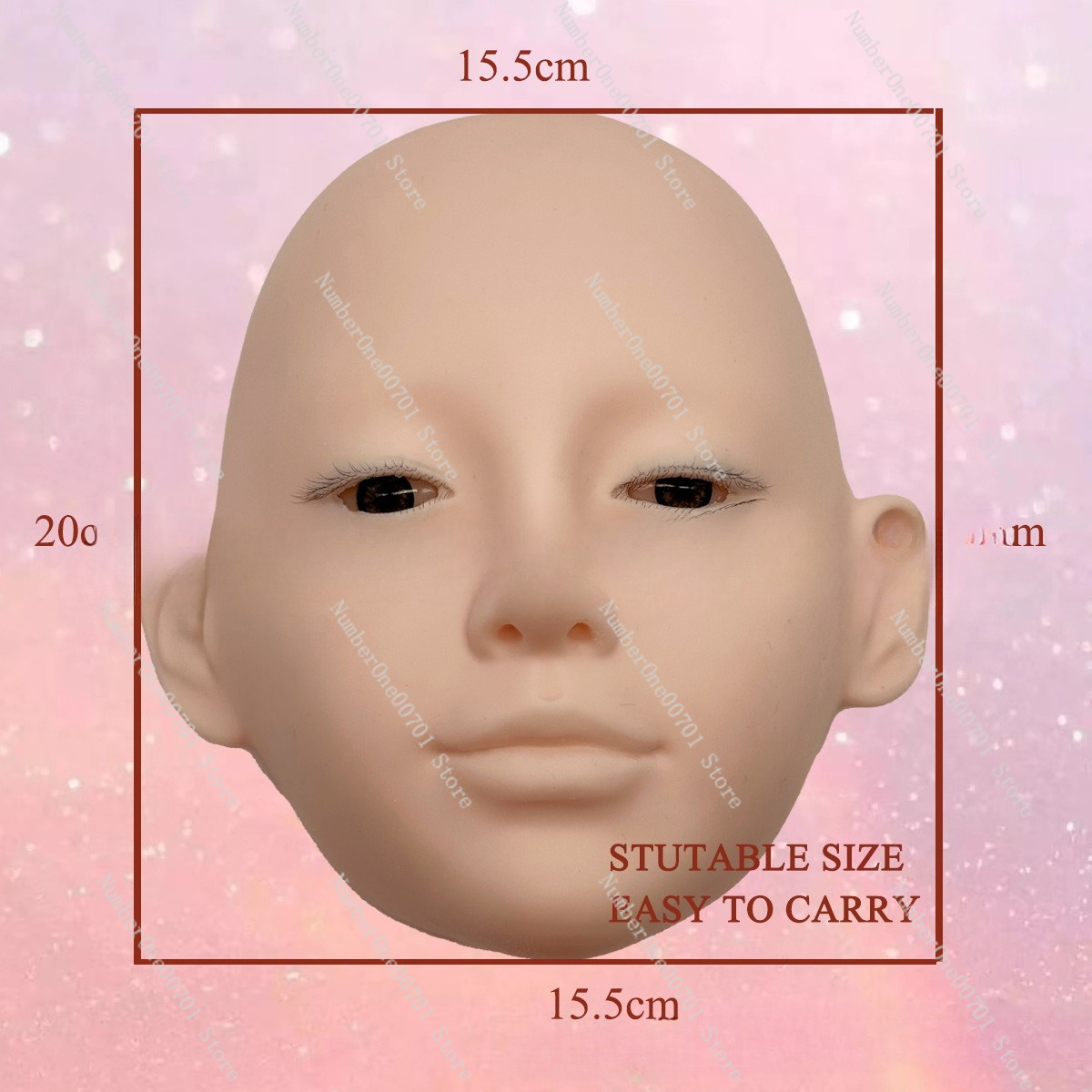 Kepala Manekin Silikon 3-Lapis - Eyelash Extension Open Eye ulasan dan harga