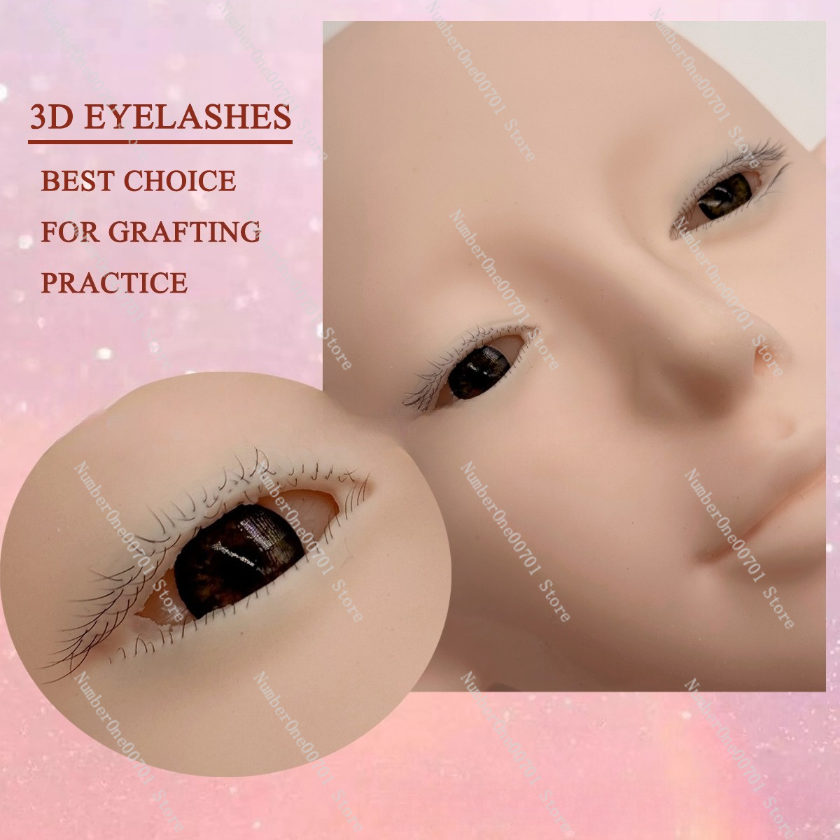 Kepala Manekin Silikon 3-Lapis - Eyelash Extension Open Eye ulasan dan harga